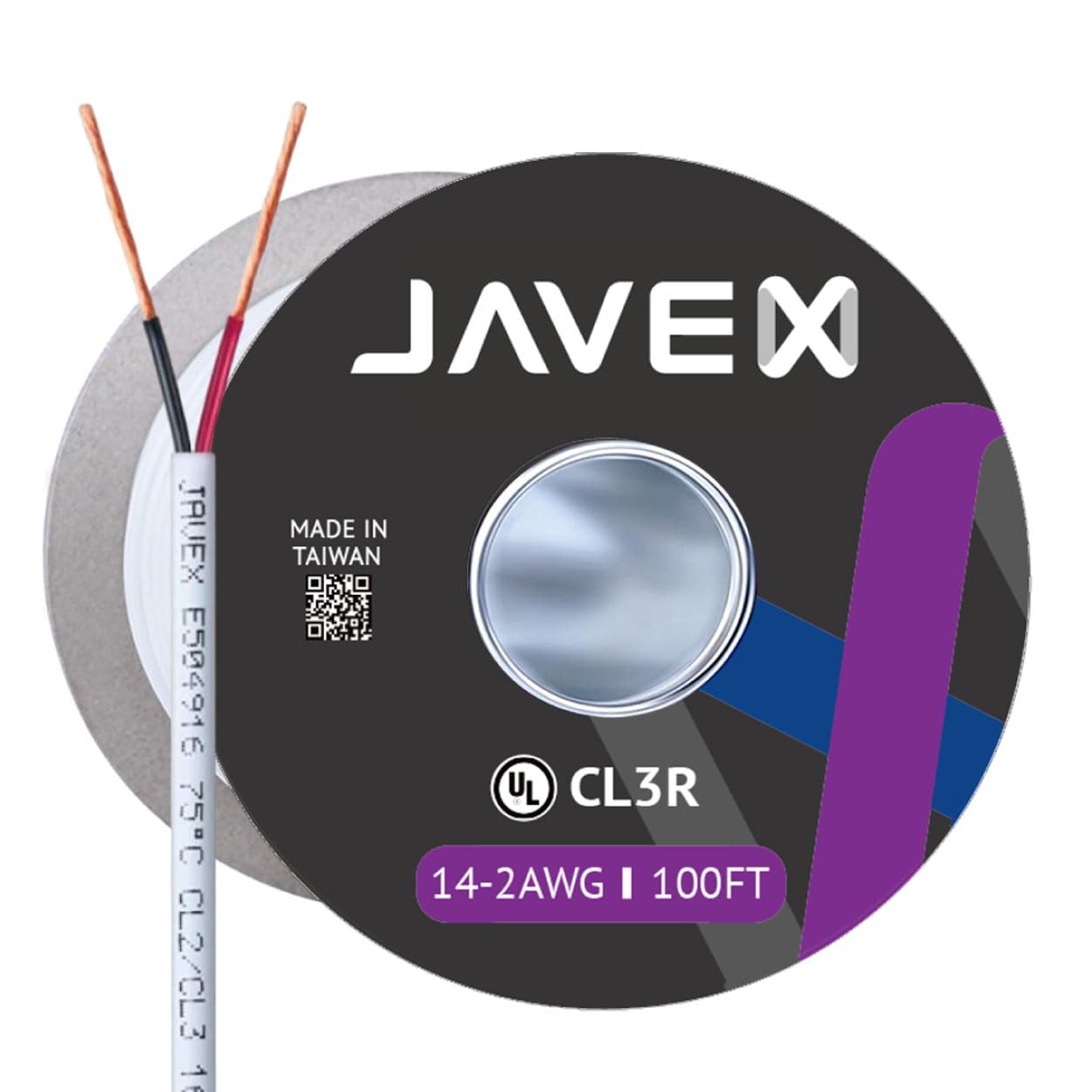 Câble haut-parleur 14 AWG JAVEX pour le home-cinéma de votre salon moderne en blanc 30m