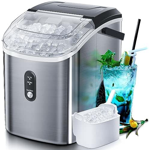 Nugget Countertop Ice Maker with Soft Chewable Ice, 34Lbs/24H, Pebble