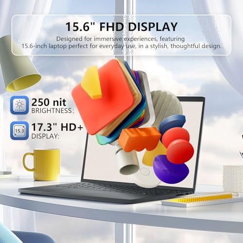 Image of Dell Inspiron 3535 Touchscreen Laptop - with 2024 Office Lifetime & External DVD Drive, 15.6 inch FHD Touch Computer for Business, AMD Ryzen 7 7730U, HD Webcam, Copilot AI, Win 11 pro (16GB RAM | 1TB SSD)