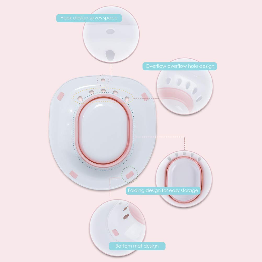 Sitz - Bañera plegable con asiento Sitz para hemorroides y bañera, para heridas posparto, mujeres embarazadas, hemorroides, cuidado perineal, recuperación episiotomía