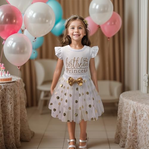 Image of LYSMuch Girls Birthday Outfit Birthday Girls Shirt Princess Tutu Tulle Skirt