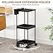 3 Tier Hair Extension Holder, Rolling Hair Extension Tool Trolley Cart, Wigs Styling Braiding Rack Separator Stand, Hairstylist Extensions Hanger Display Stand for Home Beauty Hair Salon Hairdressing