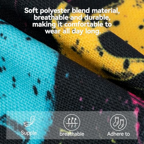 Image of Novelty Crew Socks for Unisex Wild Side with These Eye-Popping Prints 3 Pairs One Size