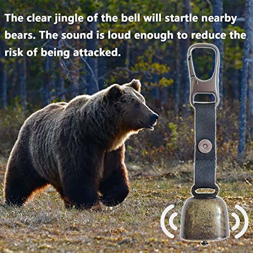 Bear Bell With Whistle For Bear Deterrent, Loud Bear Bell With Magnetic Silencer, Emergency Whistle And Carabiner For Hiking, Biking, Fishing, Climbing, Outdoor Camping & Hiking Protection #TOP1
