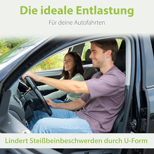 feela.® Orthopädisches Autositzkissen [3 Härtegrade] TESTSIEGER – Keilkissen für Autos – Besserer Sitzkomfort und Entlastung des Steißbeins – Autositz-Sitzerhöhung, Fahrersitzkissen (Medium)
