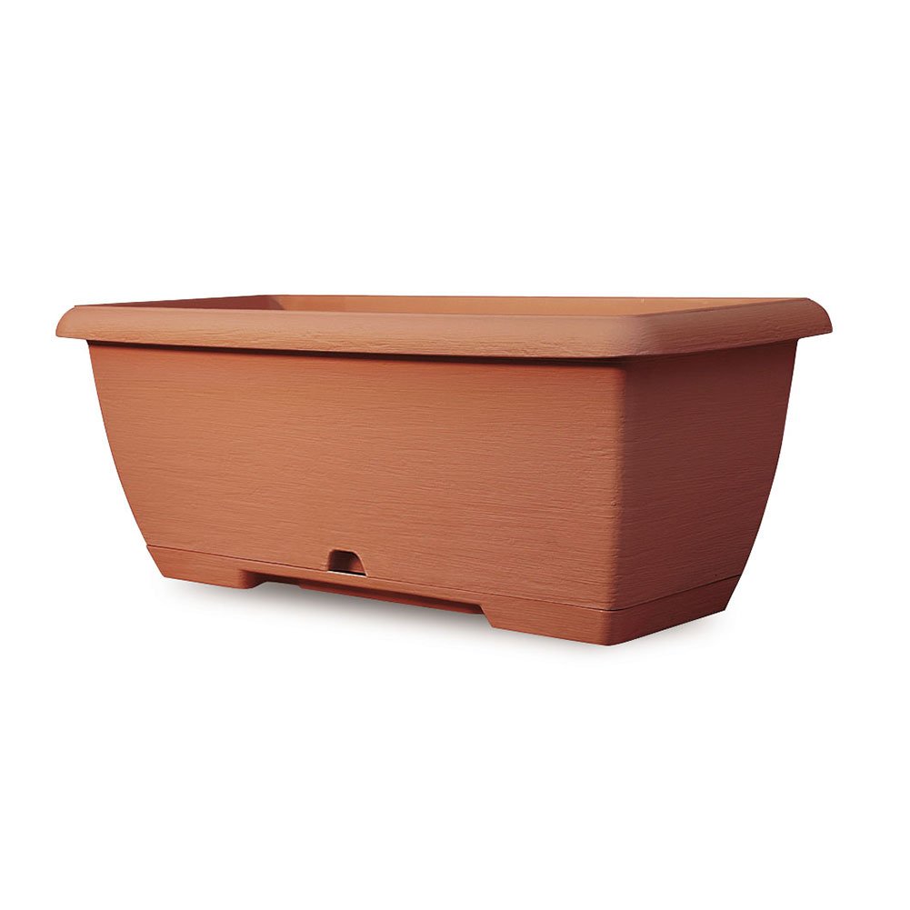 Jardinera mediana Terrae de 65 cm, con reserva de agua, color terracota