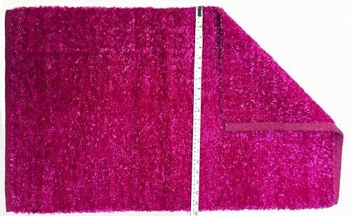 Image of House2Home Feather Cotton Blend Door Mat | 2Pc. Combo | 50x80cm | Side Binding - Available in 8 Colors (Deep Pink)