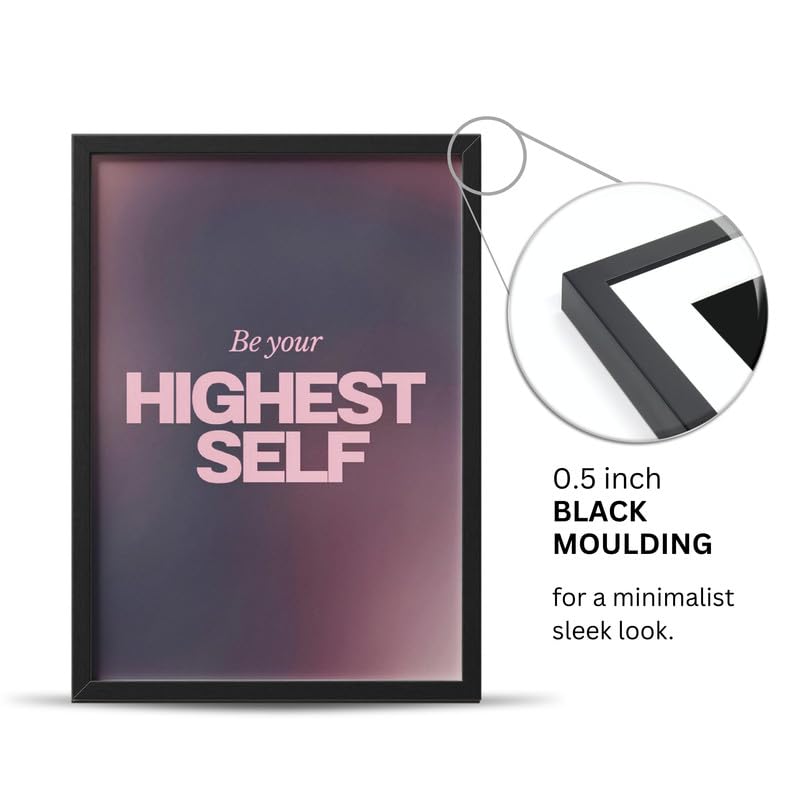 Image of Wall Framed Posters | 8x12 inch size | Motivational Quotes Posters |Be Your Highest Self Motivational Photo Frame - Inspirational Wall Art for Home & Office, Uplifting Decor for Personal Growth