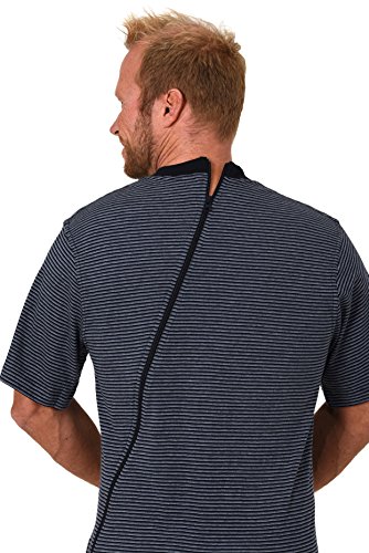 Men's Alzheimer's Clothing Jumpsuit Nursing Pyjama Short Sleeve Zipper at Back and Leg3