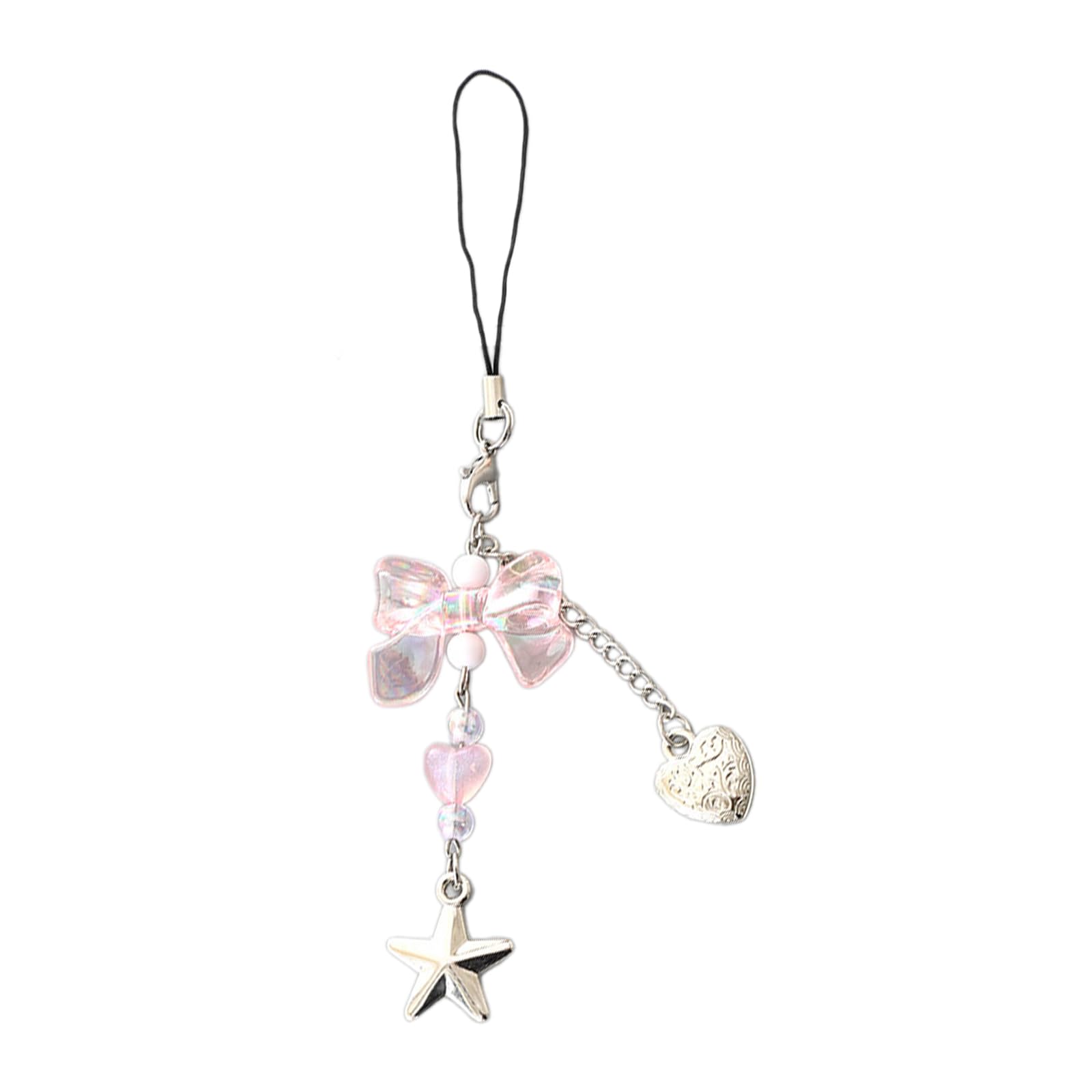 NEWFT Bowknot Phone Charm Strap Detachable Keychain Pendant Butterfly Lanyard
