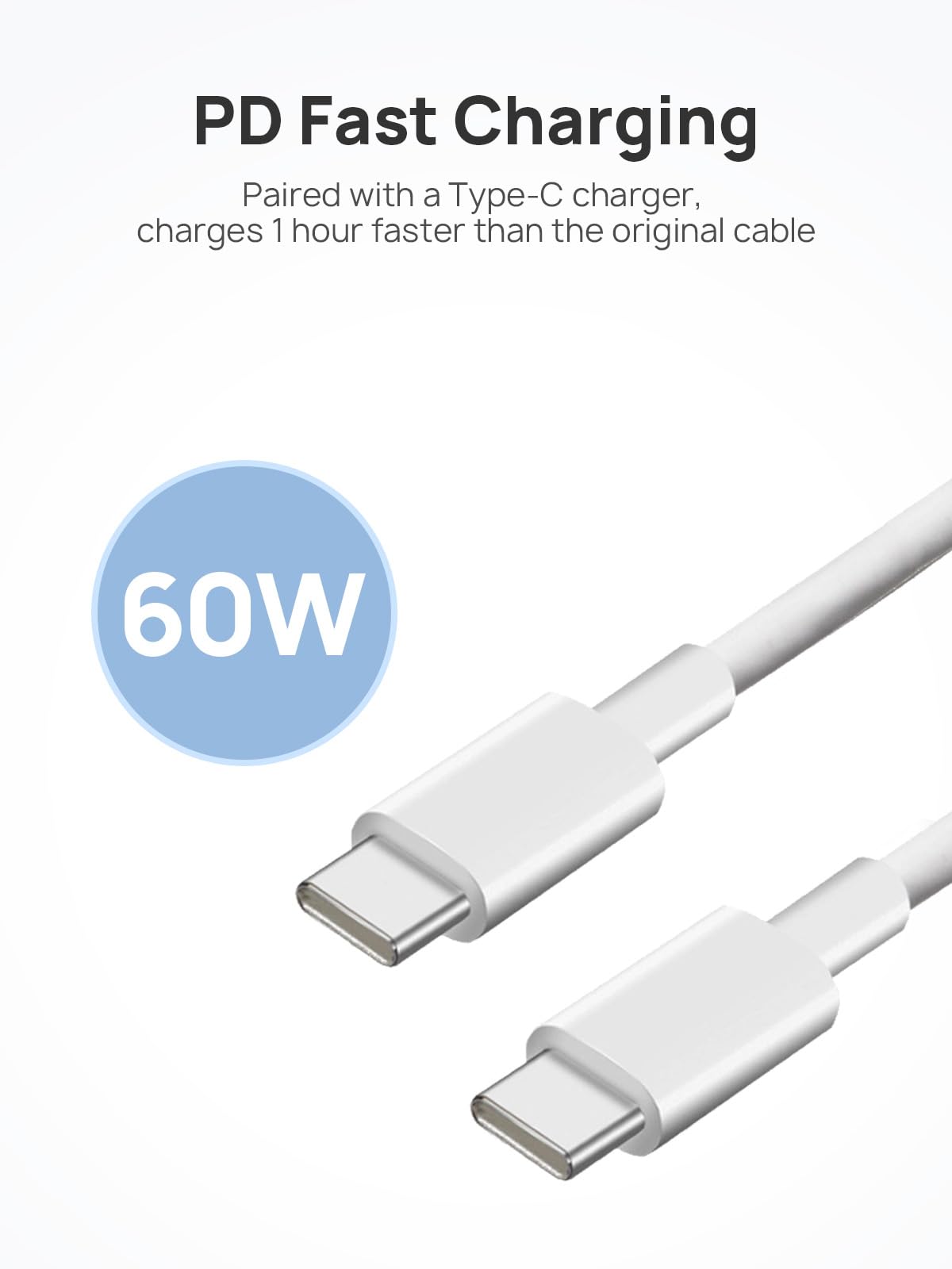AFERIY Cable de carga USB C a USB C, cable de carga rápida de 60 W 3 A (1 m) compatible con teléfono 15/15 Pro/15 Plus/15 Pro Max y más