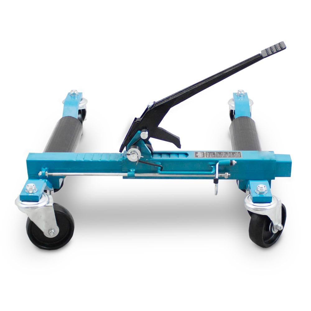 4X BITUXX PKW Rangierhilfe Rangierheber mechanisch Wagenheber Auto Rangierroller Rangierheber belastbar bis 560 kg pro Rangierroller (Blau)