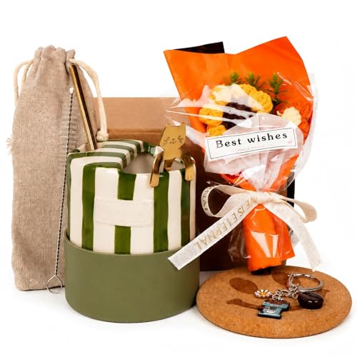 Set de Taza de Cerámica 10oz con Accesorios en Caja