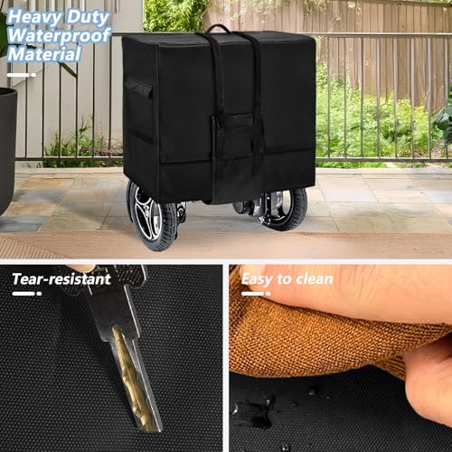 Rileytee Foldable Wheelchair Travel Bag for Airplane,Heavy Duty 600D Waterproof Dustproof Portable Folding Electric Wheelchair Covers for Travel - Image 7