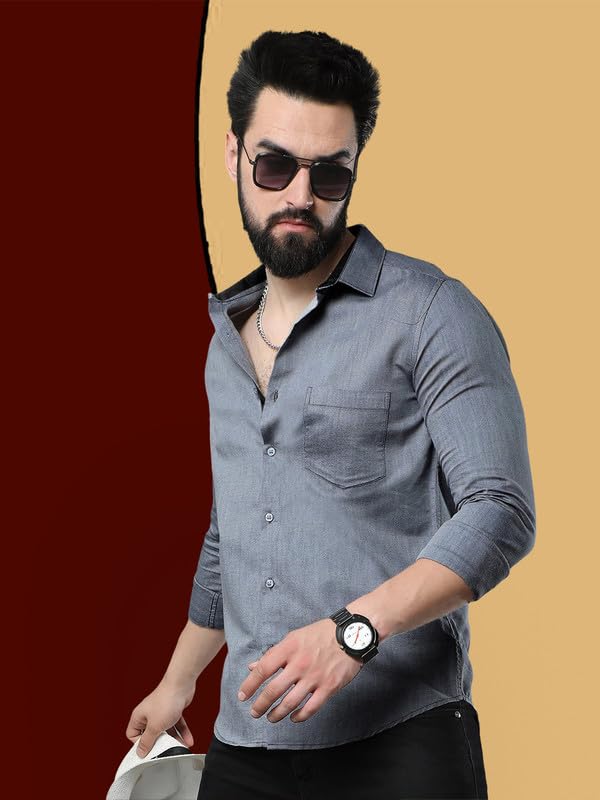 Image of Pinkmint Combo of Men Casual Cotton Blend Full Sleeves Formal Regular Slim Fit Plain Office Shirts