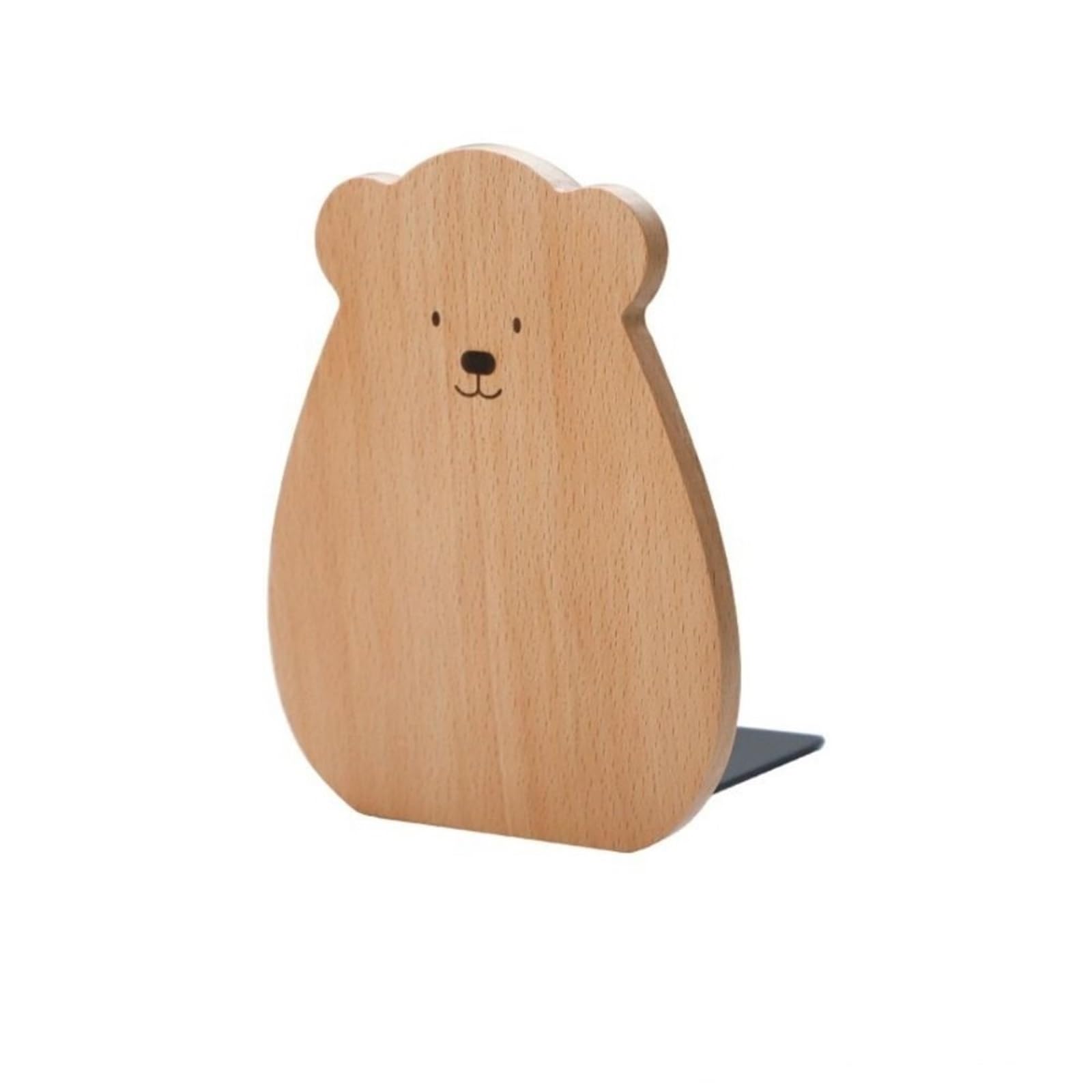 Book Holder Bear Wood Bookend Organizer Reusable Walnut L-shaped Desk Stationery for Organizing books(Color 01)