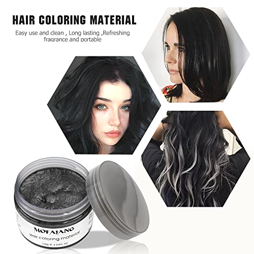 Image of Black Temporary Hair Dye Wax Natural Instant Hair Color Wax Pomades 4.23 oz, Hair Styling Clay for Party, Festival, Halloween, Christmas