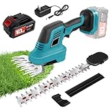 Sinbyuer Cordless Hedge Trimmer, 2 in 1 Electric Hedge Trimmer & Cordless Grass Shear, 21V/4.0Ah Battery Hedge Trimmers with Charger, Lightweight Shrub Trimmer Cordless for Garden, Lawn