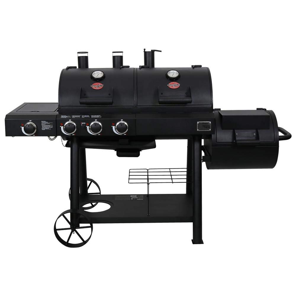 Buy CharGriller 3070 Texas Trio 3Burner Dual Fuel Grill with Smoker
