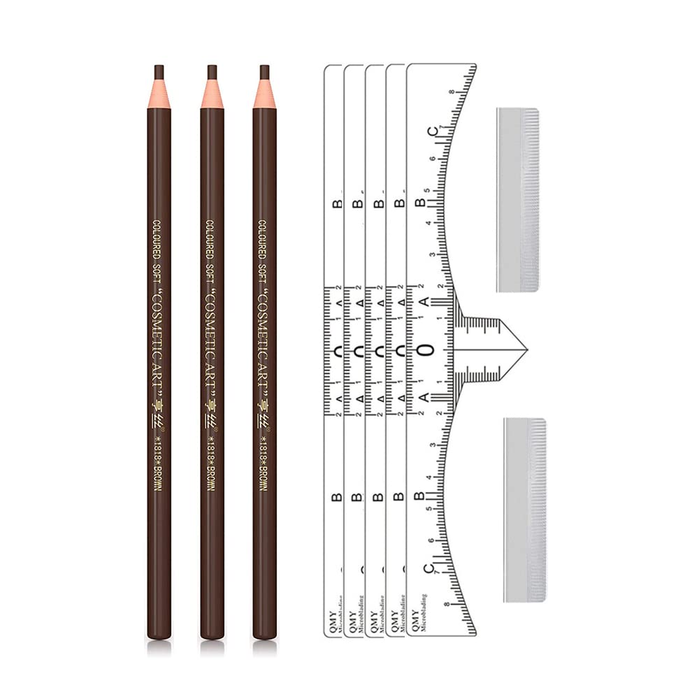 Microblading Eyebrow Pencil Brow Mapping Pencil Ruler Razor Set For ...