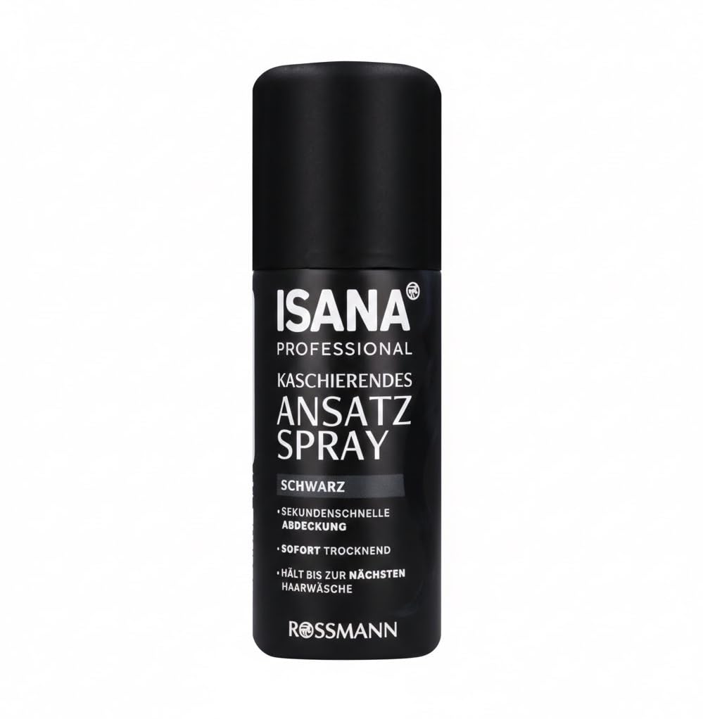 Isana Professional Kaschierendes approach spray 75 ml Colour: Black, holds  until the next hair set, sekundenschnelle ansatzabdeckung, instant drying :  Amazon.com.be: Beauty