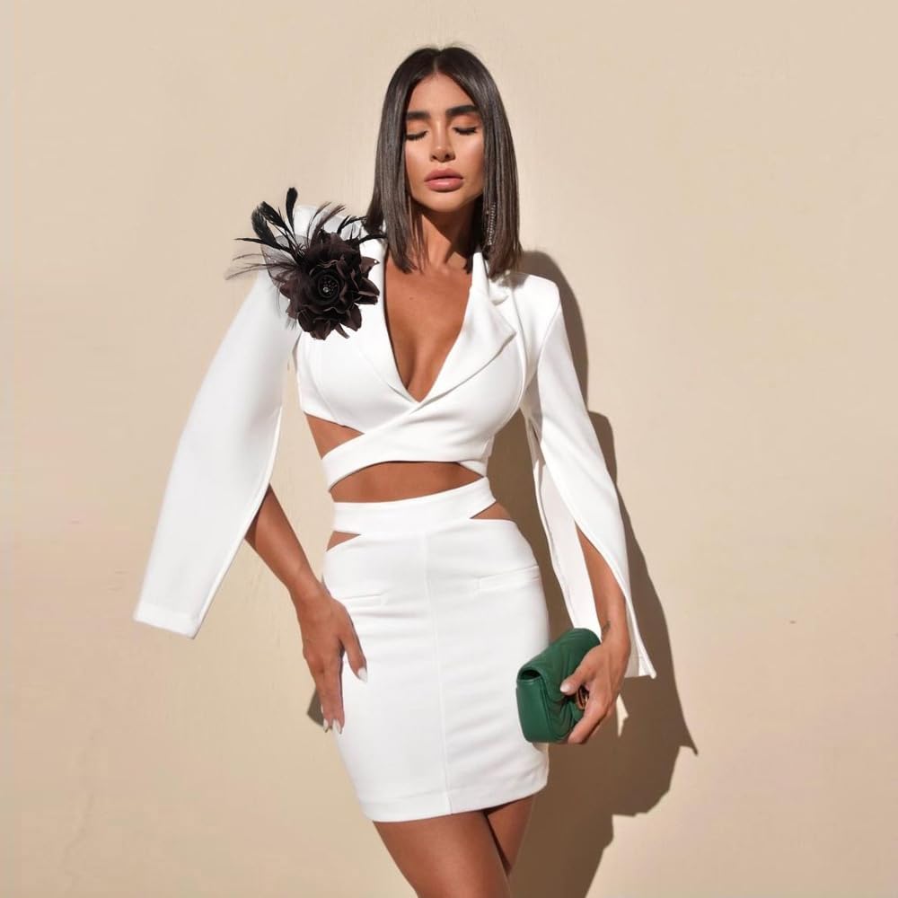 Elegant Flower Brooch for Women Wedding Party Dance Banquet Pins Feather Flower Fascinator Lady Floral Hairpins Dress Suit Lapel Pin Ceremony Accessories Corsage Brooches Vintage Jewelry Gifts - Image 3