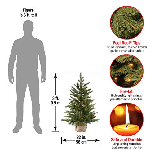 Mini Pre-Lit Artificial Christmas Tree for Kids, 3 Feet