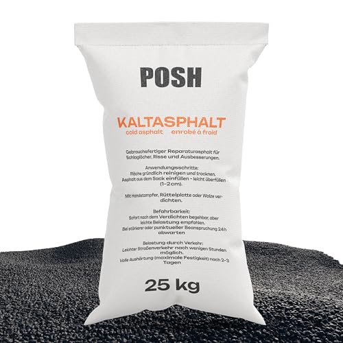 Asfalto en frío, 25 kg, reparación, betún, asfalto, asfalto, mezcla en frío, 0-8 mm