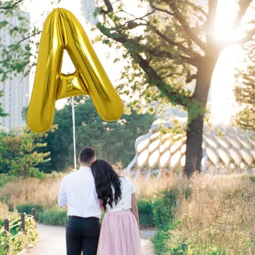 Image of TONIFUL 40 Inch Large Gold Letter A Helium Balloons,Foil Mylar Big Balloons for 2026 New Year Eve Graduation Wedding Baby Shower Birthday Party Anniversary Supplies Decorations