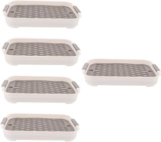 ABOOFAN 5 Peças Caixa Coelho Toalete Coelheira Coelho Treinador Toalete Maca De Coelho Pellets Bandeja Penico Coelho Trem Penico Banheiro Quadrado Servindo Bandeja Guiné Branco Pp Grande