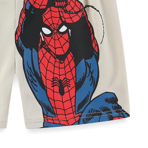 Image of Marvel Spider-Man Boys Short Sleeve T-Shirt and Active Mesh Shorts Set for Toddler and Big Kids