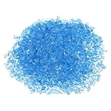 PATIKIL Dekorativer Glas-Kies 450g/1lb 3-6mm, Unregelmäßige GlitzerEdelsteine-Perlen-Chips Gebrochene Zerkleinerte Feuerglas für Bastelvasenfüller Fischereitank Aquarium, Meerblau