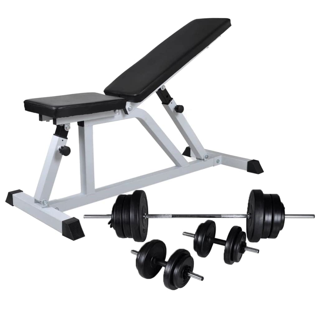 Banco de musculación con Pesas y Mancuernas 60,5 kg, Rack Musculación, Banco Abdominales, Banco De Pesas Musculacion, Gimnasio En Casa, Banco Gimnasio, Banco Press Banca