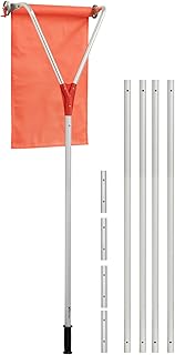 FIELDOOR 雪下ろし棒 雪滑りシート付き ルーフレーキ スノーレーキ 雪落とし 除雪 屋根と雪の間にシートを滑り込ませてスムーズに雪下ろし 屋根 駐輪場 カーポート 最長6.6m ロング 長さ調節5段階 ワイドヘッド 48.5cm 軽量 アルミ製 雪害 転落事故防止
