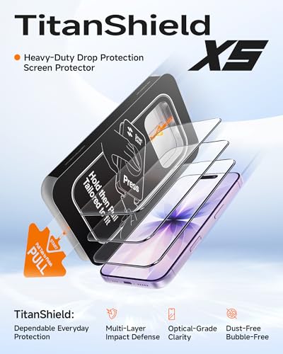 Image of SMARTDEVIL 3 Pack Screen Protector for iPhone 17, Optical Clear 9H Tempered Glass, 2X Impact Resistance, Anti-Fingerprint Coating, SmartPull Box Bubble-Free Install