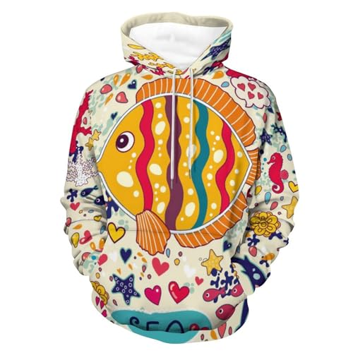 Sweats à capuche poisson coloré UMENG : le sweatshirt idéal pour vos sorties urbaines de week-end