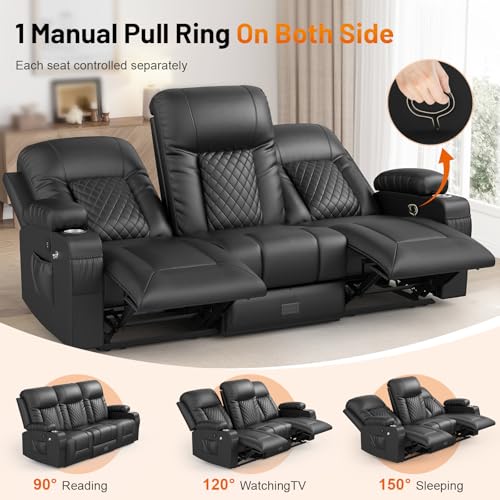 Luxury Leather Recliner Sofa Set