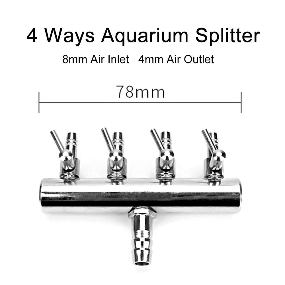 Valvola Controllo Aria 6 Vie Per Acquario - Splitter In Acciaio Inox Per Pompa Ossigeno, Regolazione Flusso Individuale