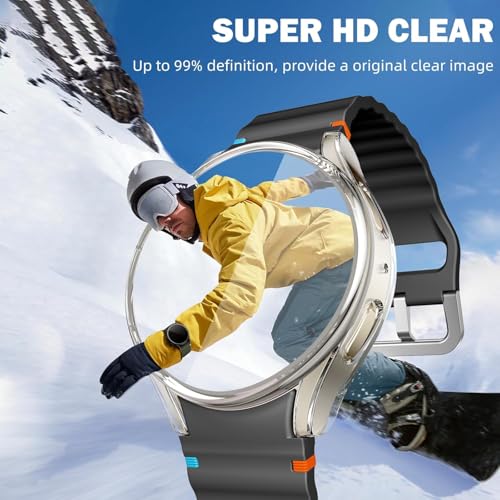 Image of M.G.R.J Soft TPU Front Protection Case Cover for Samsung Galaxy Watch 7 (40mm) (Flexible|Silicone) (Transparent)