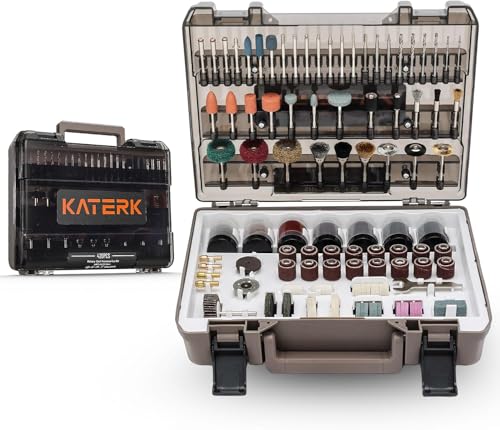 Katerk 420PCS Rotary Tool Accessories Kit Universal Drill Bit Tool Set Fits Dremel Rotary Tool 1/8' Shanks for Easy Cutting, Sanding, Polishing, Carving, Grinding, Sharpening, Drilling, Engraving