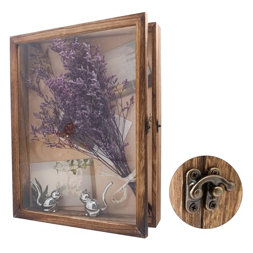 Image of Shadow Box Frame 11x14, Wood Display Boxes with Linen Back