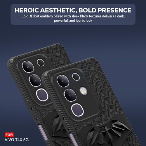 Image of AESTMO Back Cover for Vivo T4X 5G / Z10X 5G / Y31 Pro 5G | Stylish | Soft Silicone | Shockproof | Camera Lens Protection Back Cover for Vivo T4X 5G / Z10X 5G / Y31 Pro 5G (Black)