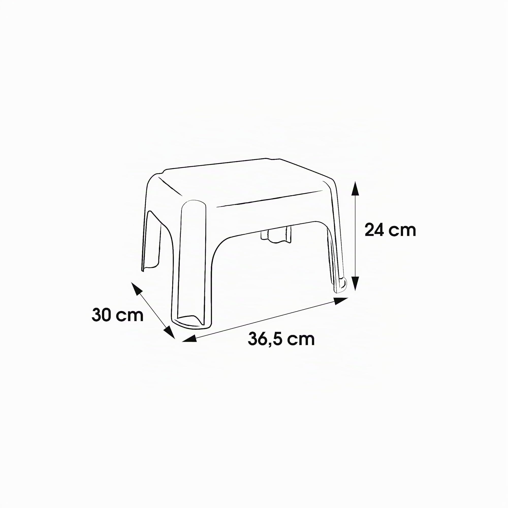Keeper Scaletta antiscivolo plastica PP 36,5x30x24 cm srebrny