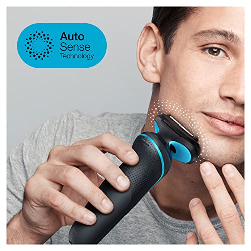 Braun Series 5 Rasierer Herren Elektrisch, Elektrorasierer mit EasyClick Barttrimmer Aufsatz, Ladestation, EasyClean Rasierapparat, Trockenrasierer, Wasserdicht, Made in Germany, 51-M4500cs, Mintgrün 3