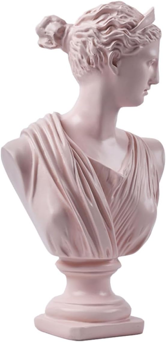 Luxshiny Classical Bust Statue Resin Sculpture Decorative Nordic Half-body Portrait Ornament Home Desktop Decor Housewarming
