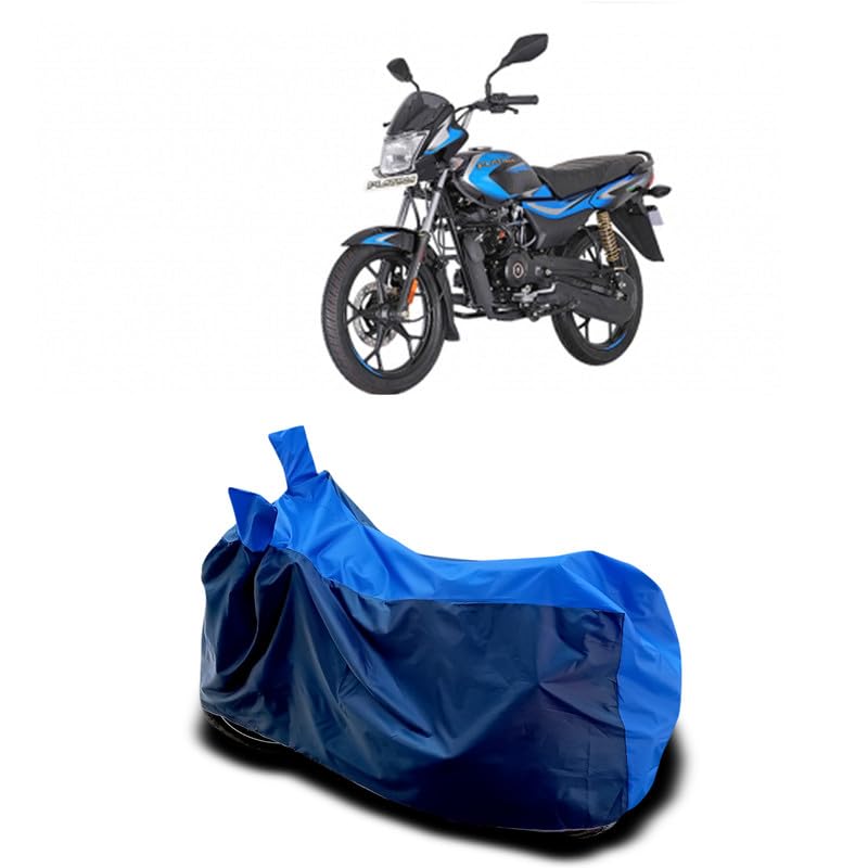 Image of DUFFEL-Two Wheeler Bike Body Cover Compatible for Bajaj Platina 110 H-Gear Bs6 Heat Protectio /UV-Rays /Birds Dropping /DustProof /Waterproof All Variants [Nevay Blue]