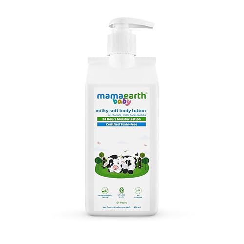 MAMAEARTH Loción corporal suave lechosa para bebés Hidratante nutritivo para bebés con infusión de avena, leche y caléndula Fórmula suave sin