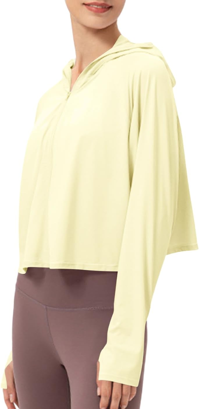 Womens Sun Shirts UPF 50+UV Protection Cooling Long Sleeve Hoodie Tops Full Zip Lightweight SPF Hiking Fishing Shirts
