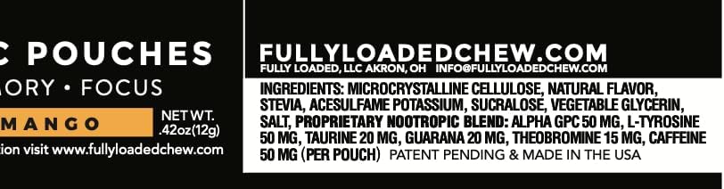 Miniatura 5 de Bolsas Nootrópicas Alpha Fuel Completamente Cargadas (Mango Fuel) - 5 latas, 15 bolsas por lata - Bolsas de energía que contienen cafeína y Mezcla