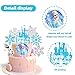 UUKD Frozen Elsa Birthday Cake Topper, Cartoon Cake Decorations, Winter Princess Theme Cake Toppers for Kids party, Blue